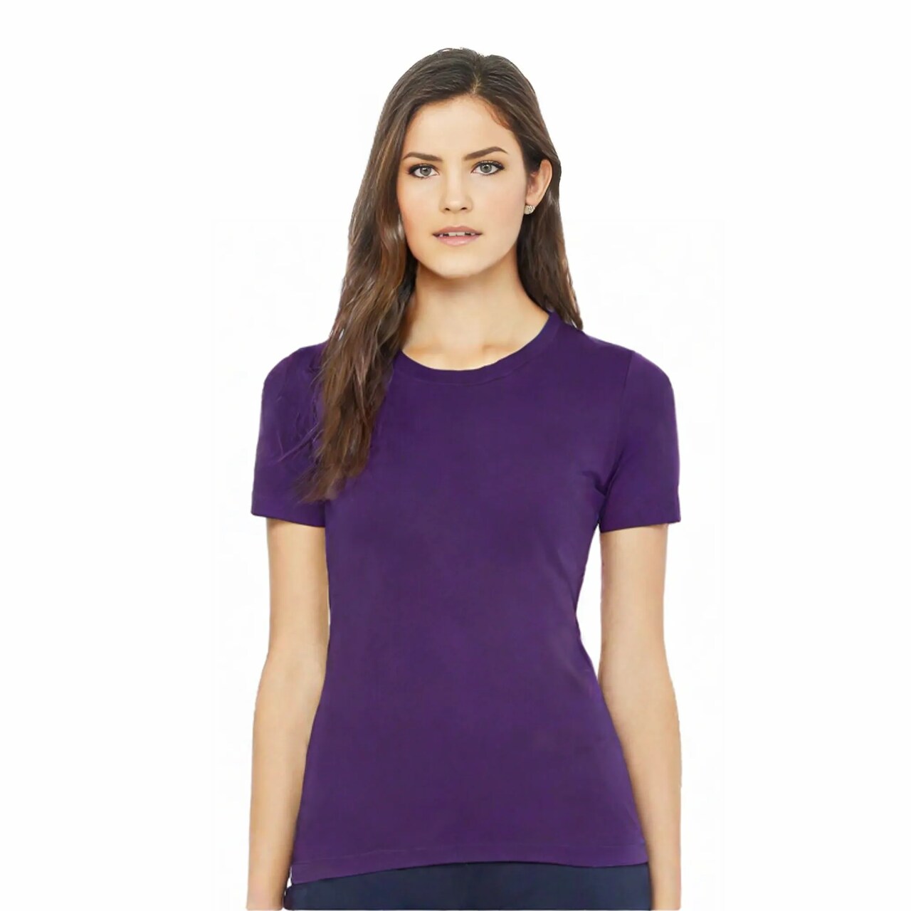 BELLA + CANVAS Women’s Short Sleeve Crewneck Slim Fit Tee Cotton T-Shirt for Everyday Wear
